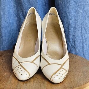 Selby Cream and Tan Heels with Sophisticated Design